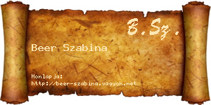 Beer Szabina névjegykártya